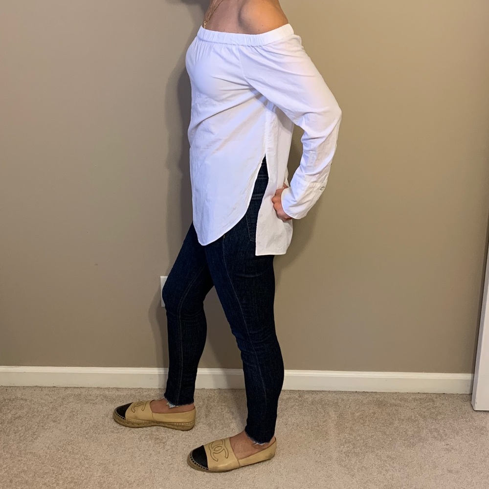 Rag & Bone Off Shoulder Peasant Tunic Silk Top